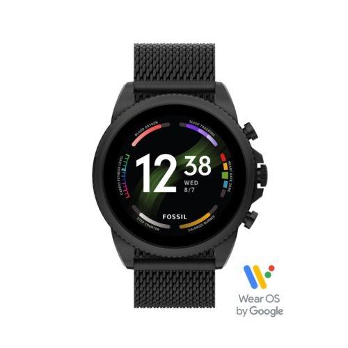 Fossil Gen 6 Smartwatch Black Stainless Steel Mesh 44mm FTW4066