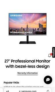 Samsung 27” Professional Monitor Screen for Work / Gaming Desktop / Laptop 75Hz
