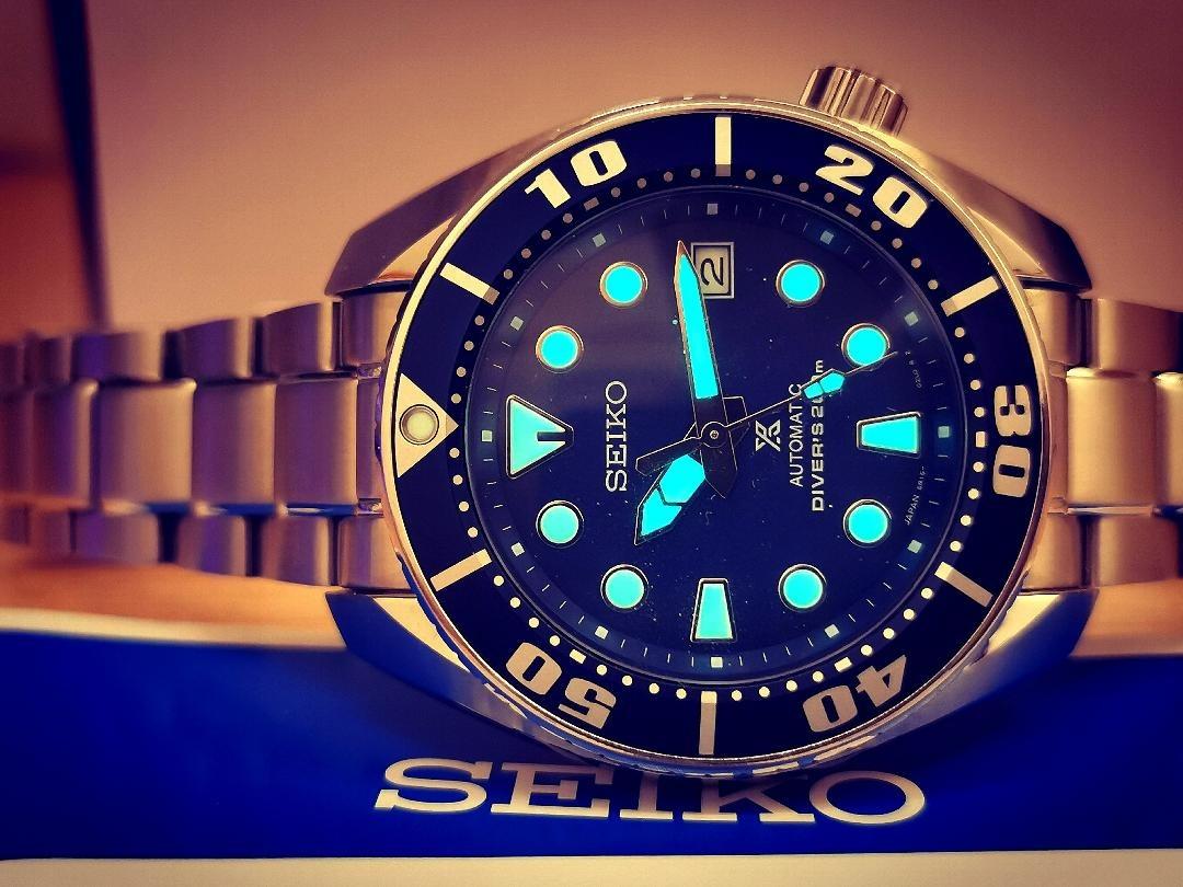 Seiko Sumo Blue Blumo SBDC033 Fullset Undated, Luxury, Watches on Carousell