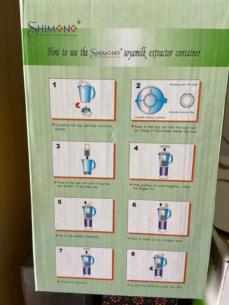 Shimono Blender and soymilk extractor, TV & Home Appliances, Kitchen