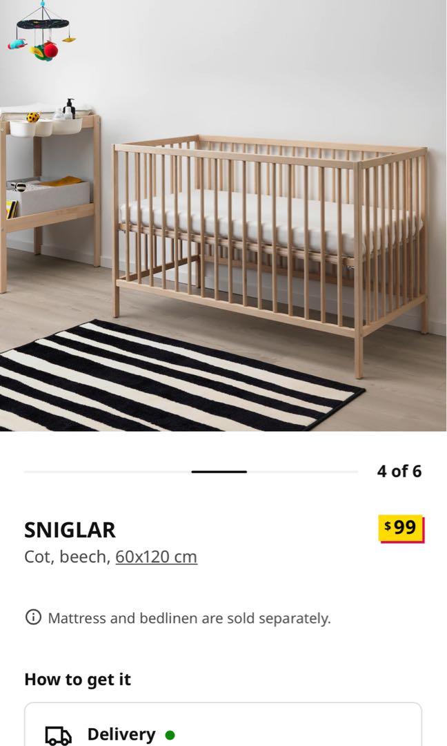 SNIGLAR 2-piece baby furniture set, beech, 60x120 cm - IKEA