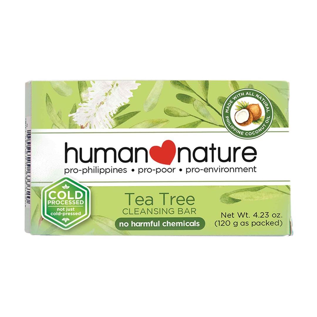 Tea Tree Cleansing Bar 120 g (Category: Bath) located in Quezon City. Submitted by sunnyseven7 (Listing ID 1175287306, Image 1). Description: Authorized Human Nature Dealer | 100% Natural | Vegan | Cold-processed A touch of goodness Our Tea Tree Cleansing Bar is perfect for naturally delightful skin-cleansing baths. Help fight body acne and odor-causing bacteria filled with natural antibacterial tea tree essential oil and skin-moisturizing glycer