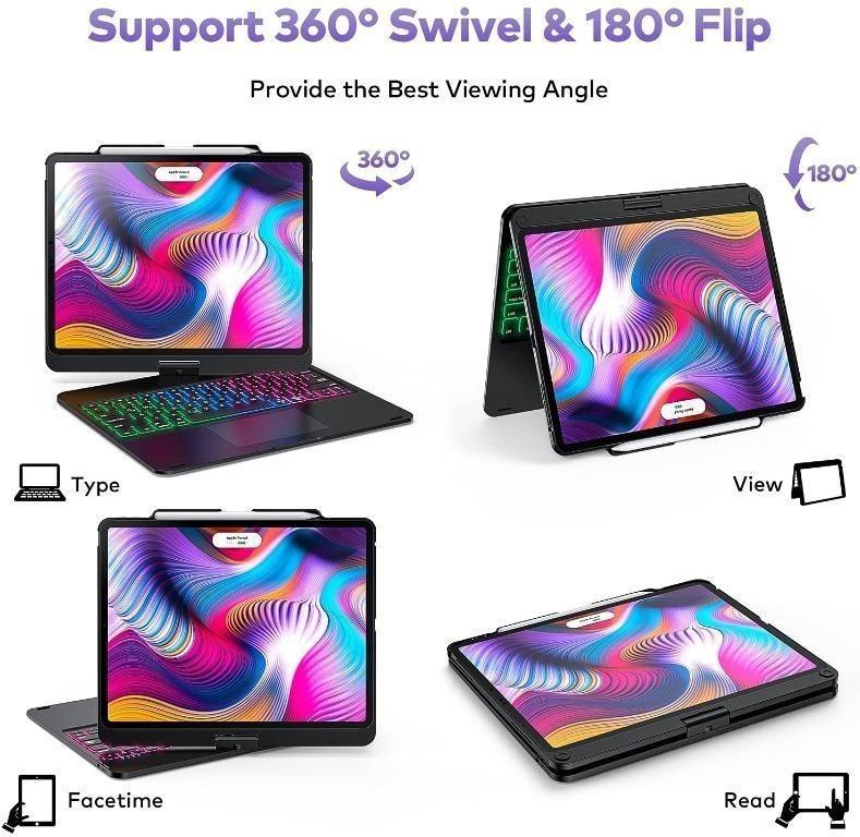 Touchpad Keyboard Case for iPad Pro 12.9 2021 5th Generation/2020 4th