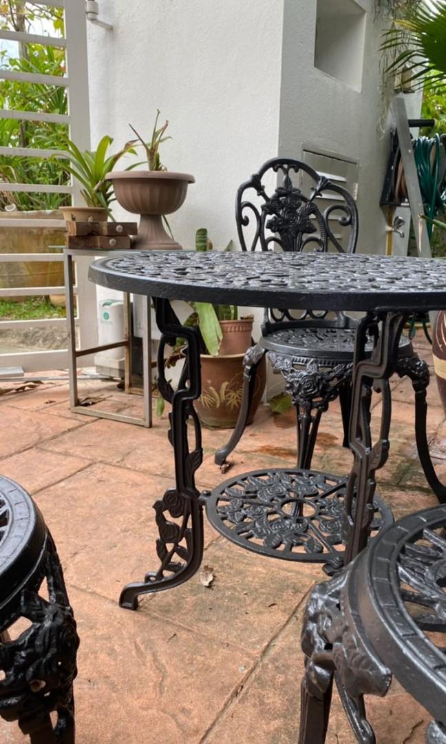 Vintage cast iron best sale table and chairs