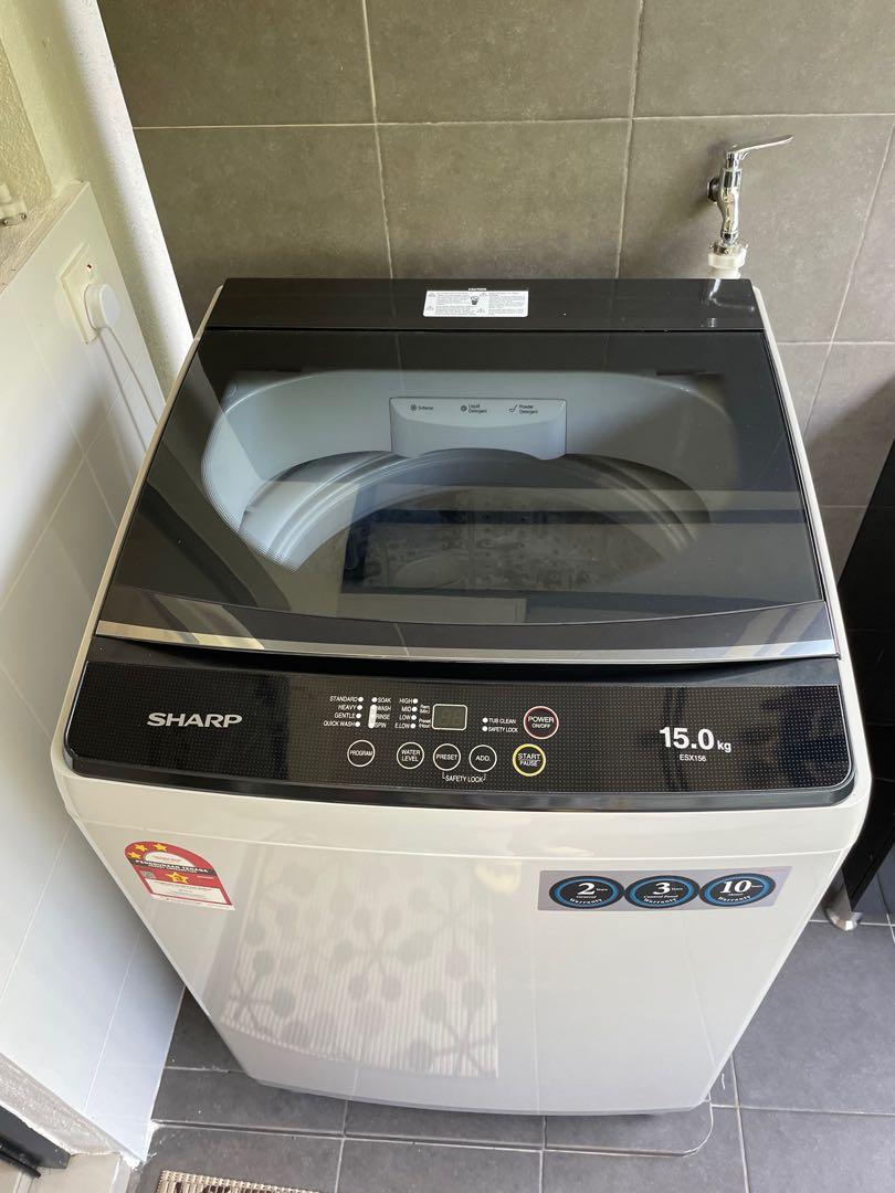 15kg sharp full auto top load washer (under warranty till jan 2024), TV