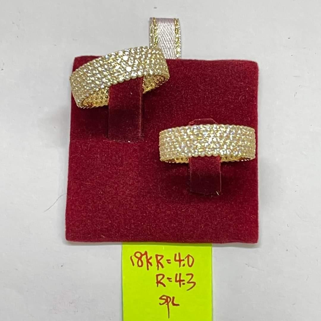 18K Saudi Gold 5 Layer Russian Stones Ring, Women's Fashion, Jewelry ...