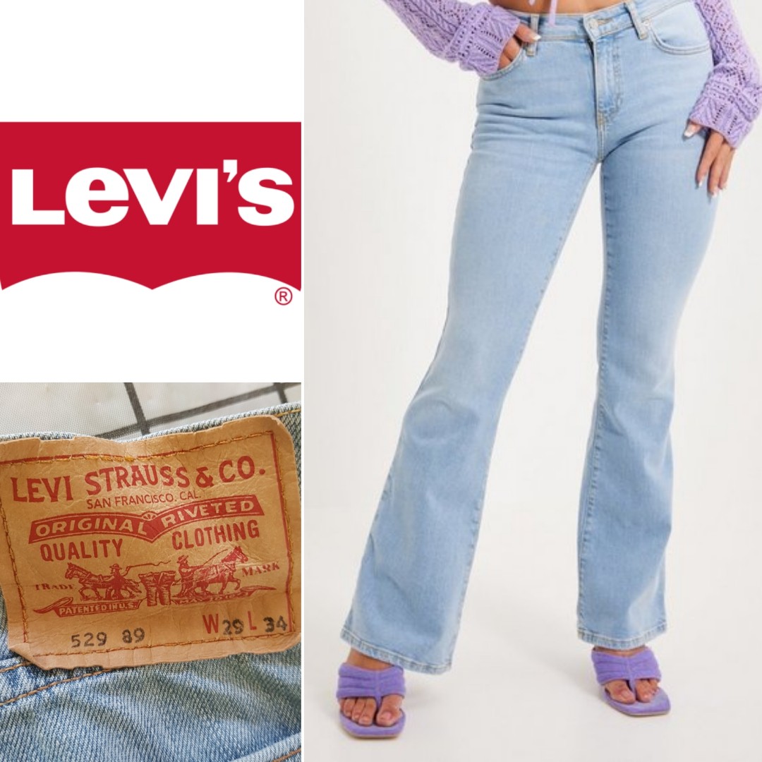 30 LEVI S 529 bootcut jeans flare light blue wash bootcut denim blue jeans vtg