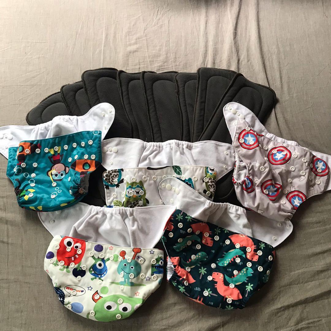 5 cloth diapers once used Babies Kids Bathing Changing