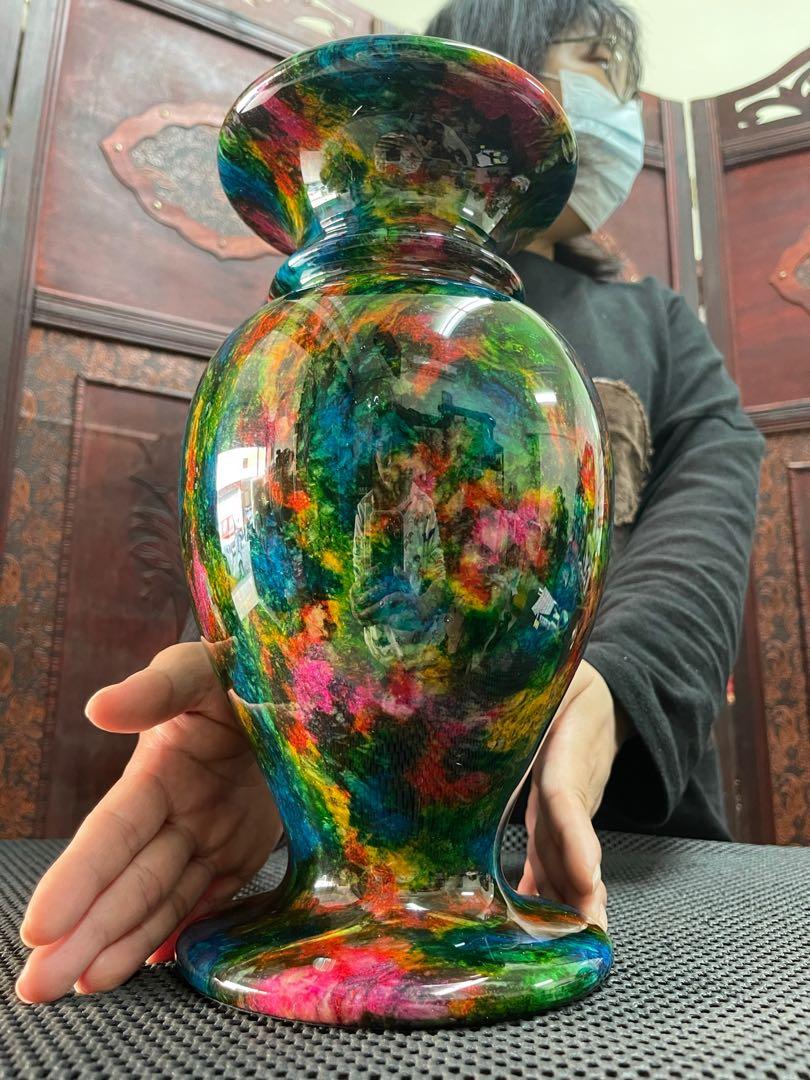 台湾　七彩玉花瓶　【新品】 🔥🔥🔥9️⃣台湾正宗七彩玉花瓶🔥🔥🔥 👉Size：14”7cm 💰💰RM188💰💰
