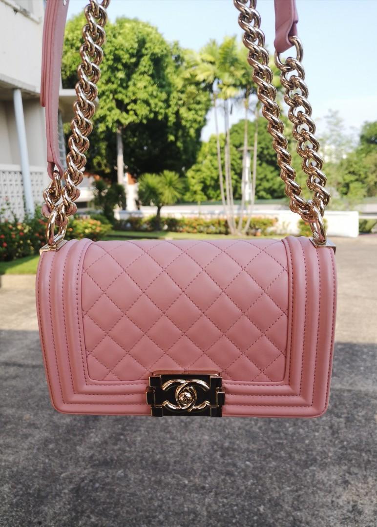 Chanel boy pink 2018 sales