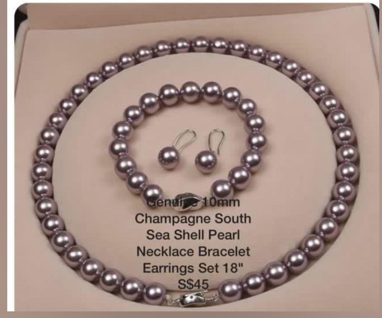 Champagne colored pearl necklace hot sale