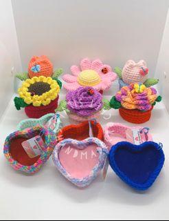 ❤️ Crochet Mini Trinket Dish / Flower Storage Pot 