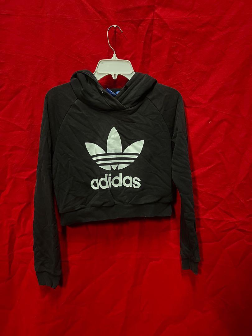 Adidas crop clearance top hoodie