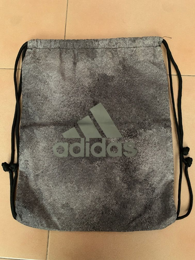 Adidas drawstring top bag silver