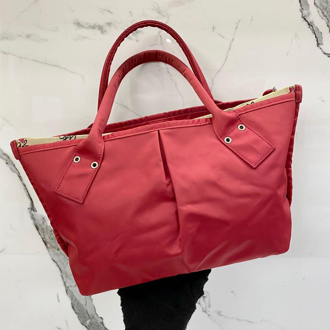Red nylon new arrivals tote bag