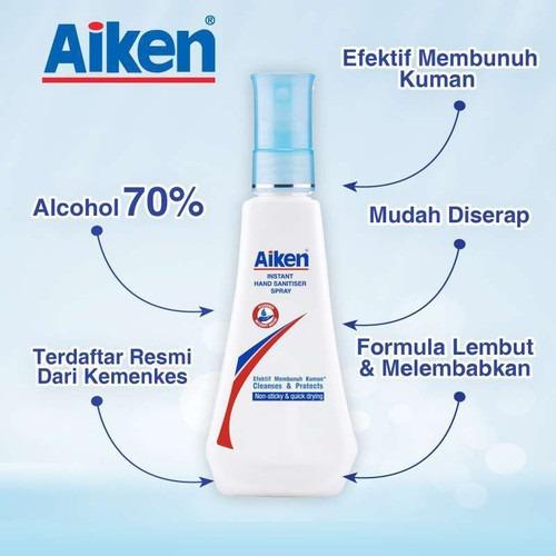 Aiken Instant Hand Sanitizer Spray 60 ml Kesehatan Kecantikan Kulit Sabun Tubuh di Carousell