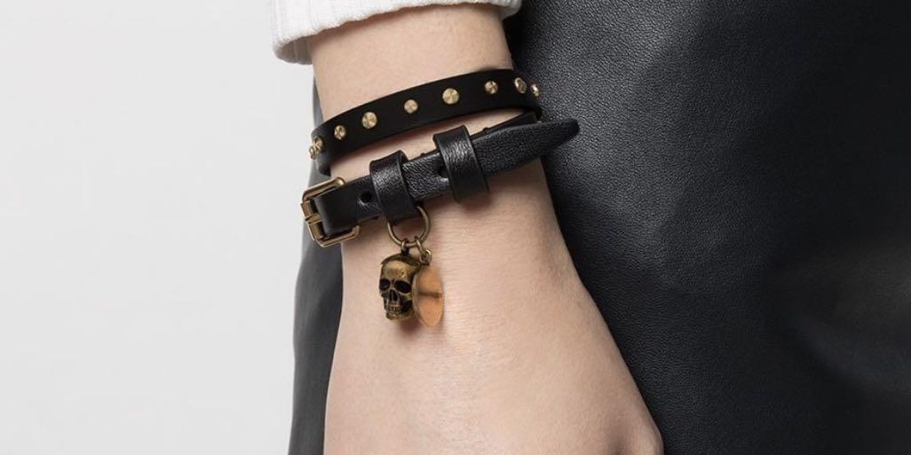 Alexander mcqueen leather wrap bracelet online