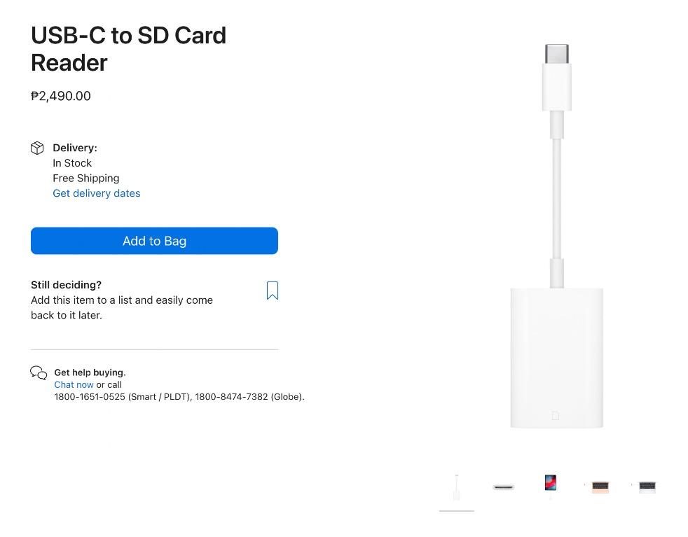 Apple USBC to SD Card Reader (supports UHSII speeds), Computers
