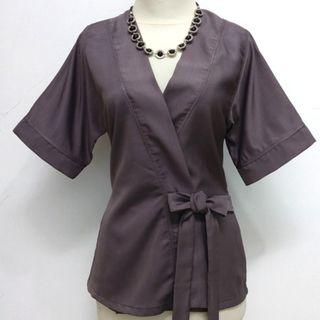 Atasan Outer kimono abu polos #BanyakPembeli