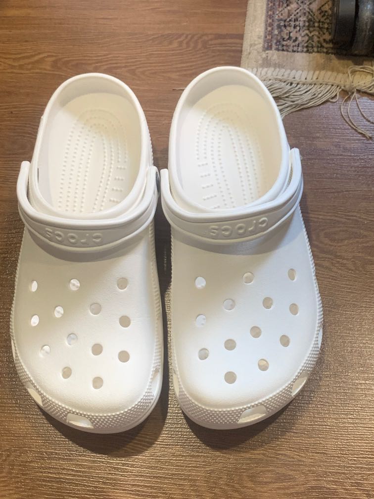 Authenthic White Crocs size 10, Men's Fashion, Footwear, Flipflops and ...