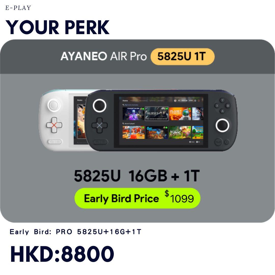 AYANEO AIR PRO AMD Ryzen7 5825U (16G+1TB 黑白色现货), 電腦＆科技
