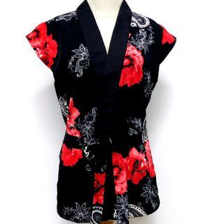 Baju luaran Outer kimono black rose #BanyakPembeli