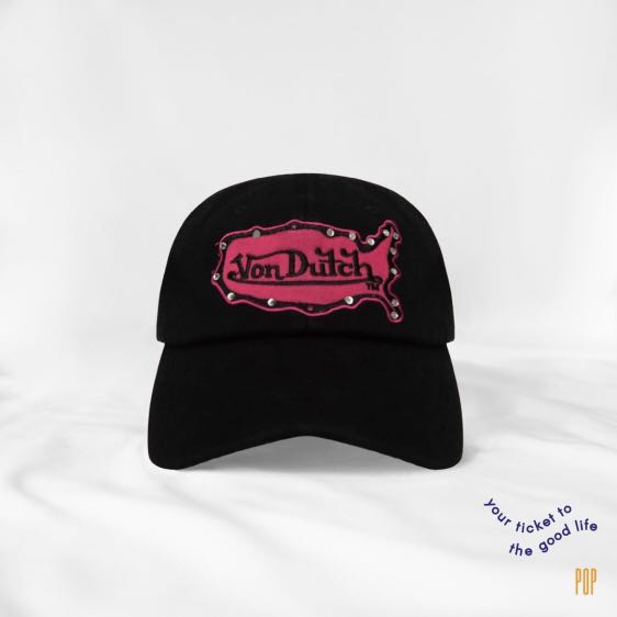 Black Pink Von Dutch Cap, Fesyen Pria 