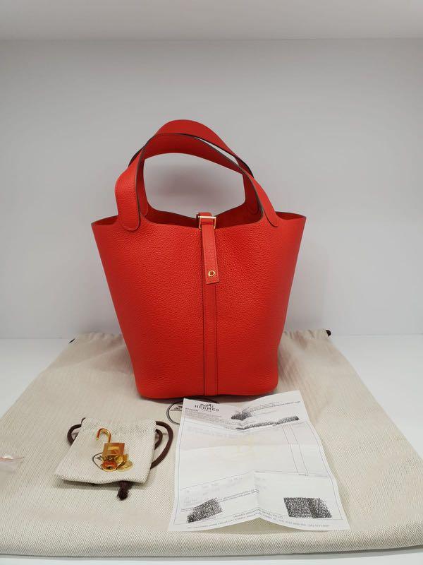 NEW)Hermes Rouge Sellier Picotin 22 GHW, 名牌, 手袋及銀包- Carousell