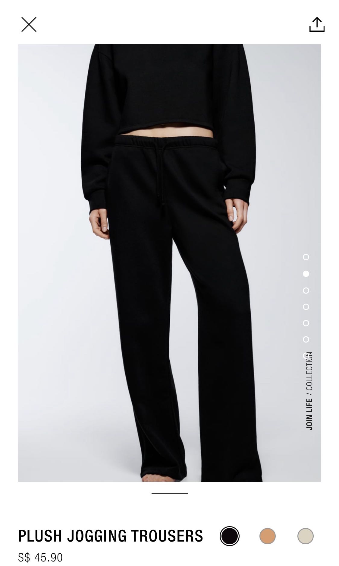 Zara PLUSH JOGGING PANTS - 120689737-800