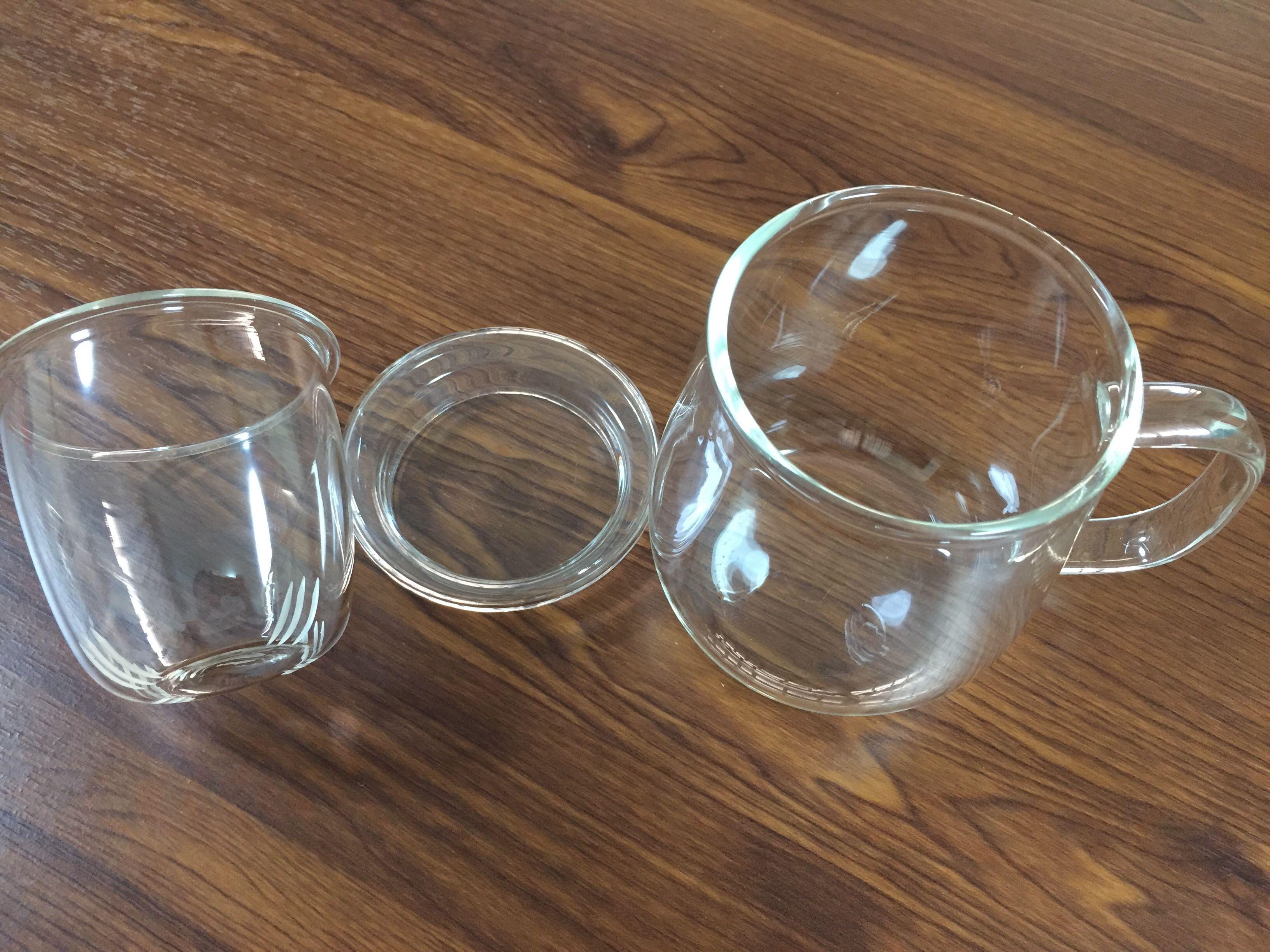 Brand new tea filter glass cup, Furniture & Home Living, Kitchenware