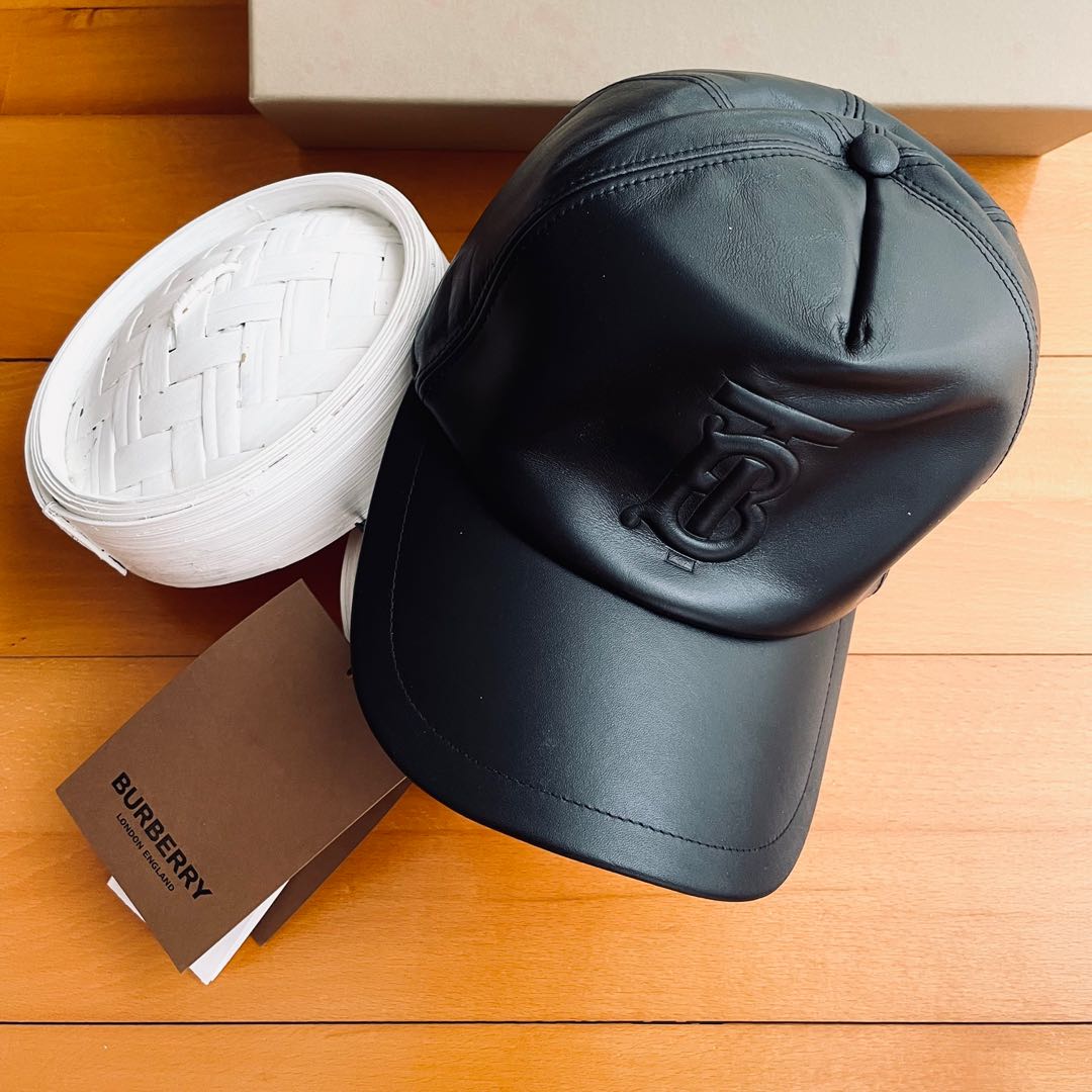 Burberry Leather Hat 牛皮棒球帽🧢, 男裝 
