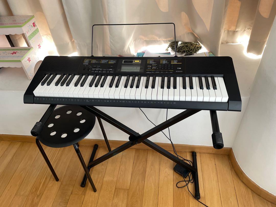 Casio Keyboard with stand and stool, Hobbies & Toys, Music & Media