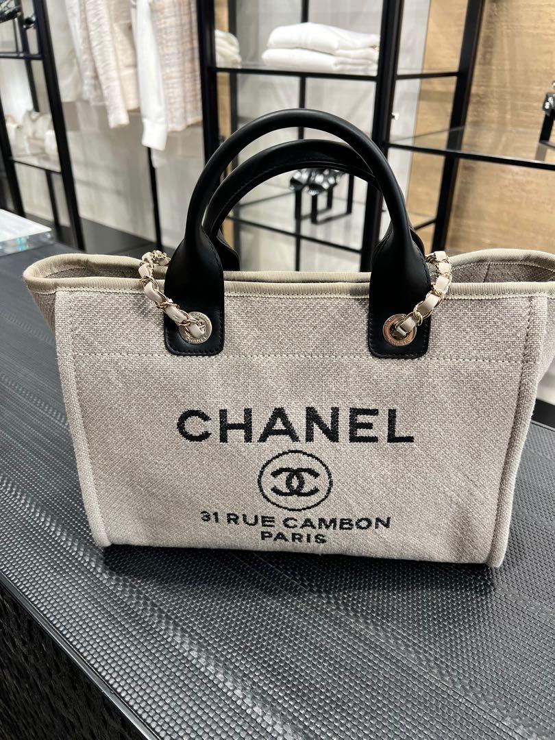 Chanel Beige CC Deauville Medium Tote Bag – The Closet