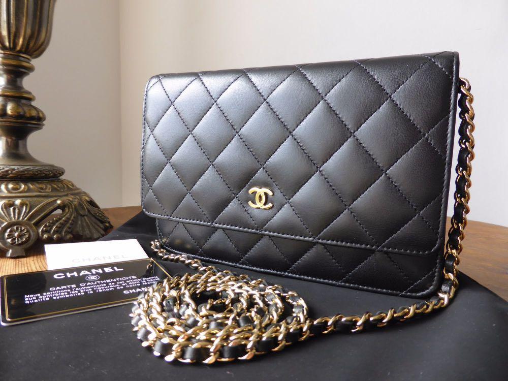 Chanel Bag, WOC, black lambskin, gold hardware, Women's Fashion