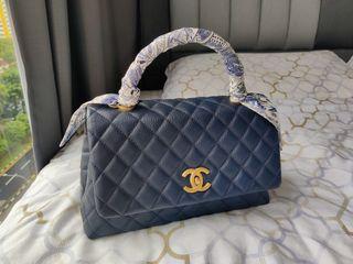 [Full Set local receipt] Chanel Coco Handle 19P Marine Blue [RARE]