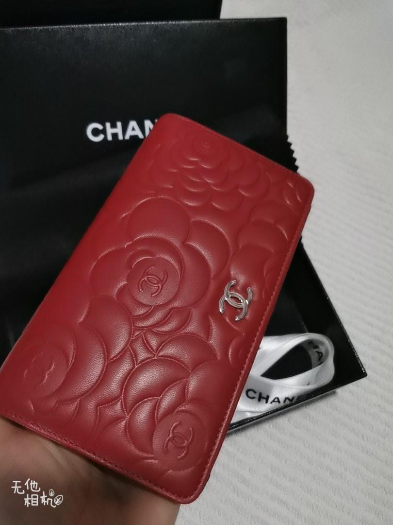 Chanel Pink Lambskin Camellia Flap Wallet - modaselle