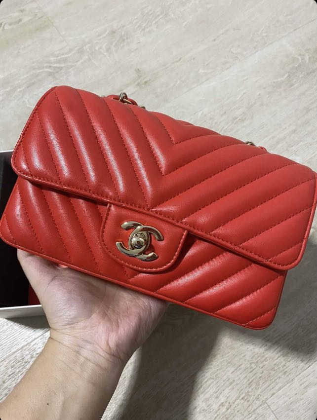 Chanel Mini Red Lambskin, Women's Fashion, Bags & Wallets, Purses ...
