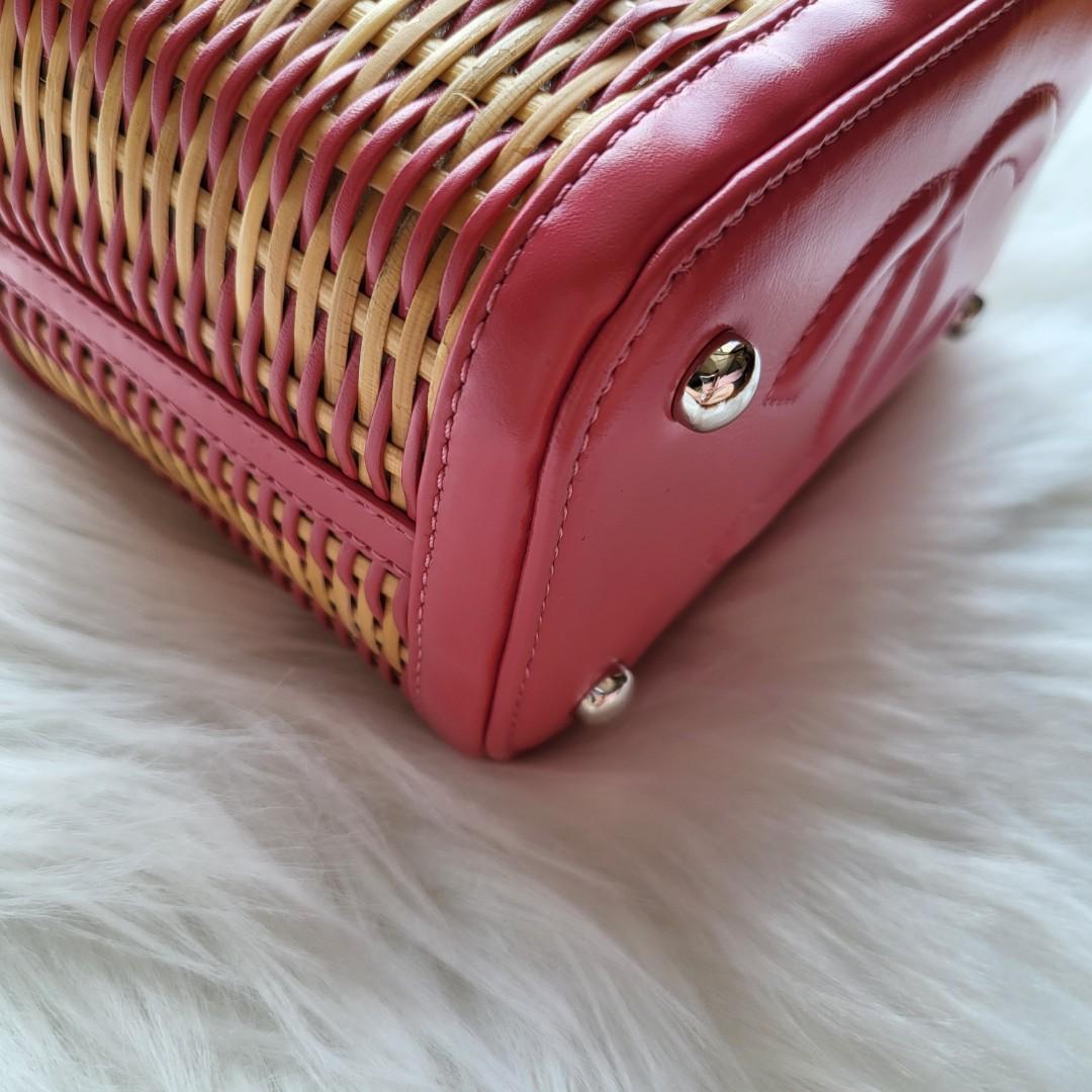 Chanel rattan vanity case in pink, Luxury, Bags & Wallets on Carousell