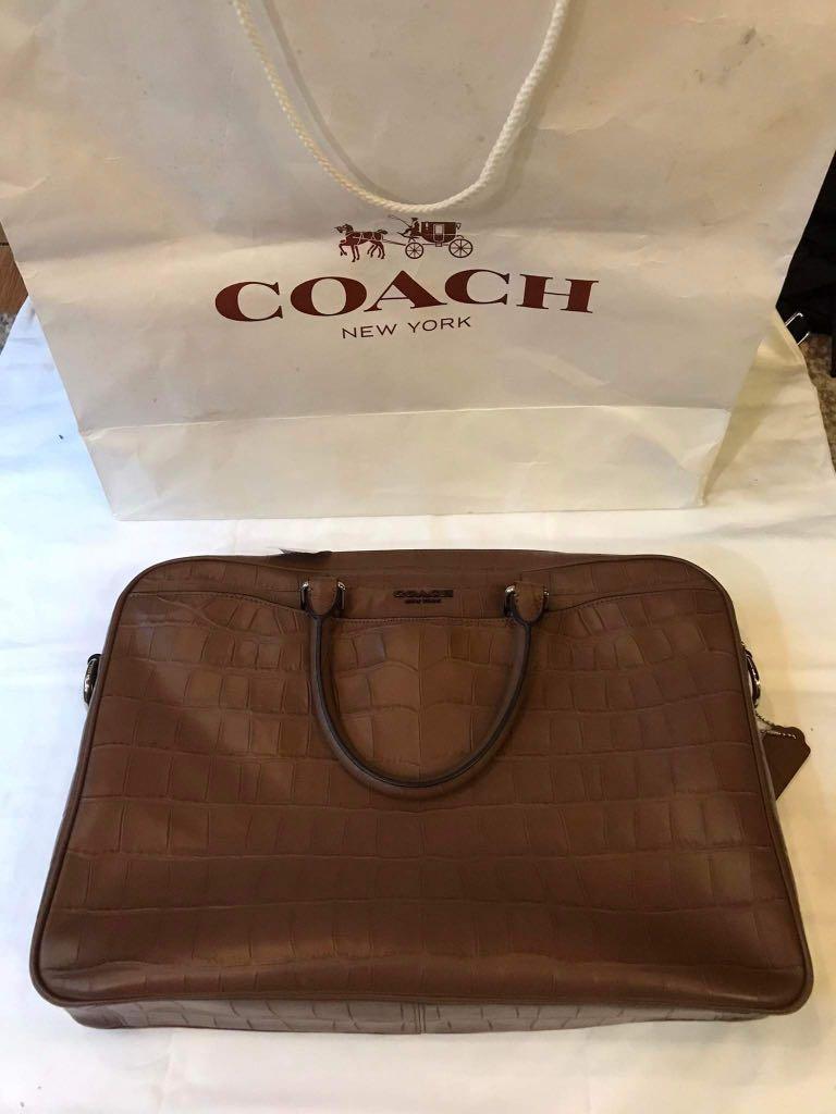 COACH LEATHER LAPTOP BAG, Luxury, Bags & Wallets on Carousell