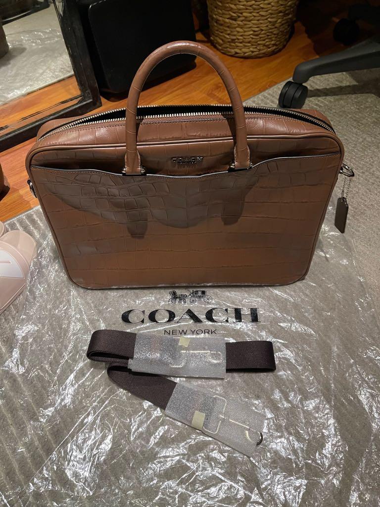 Coach leather laptop discount bag