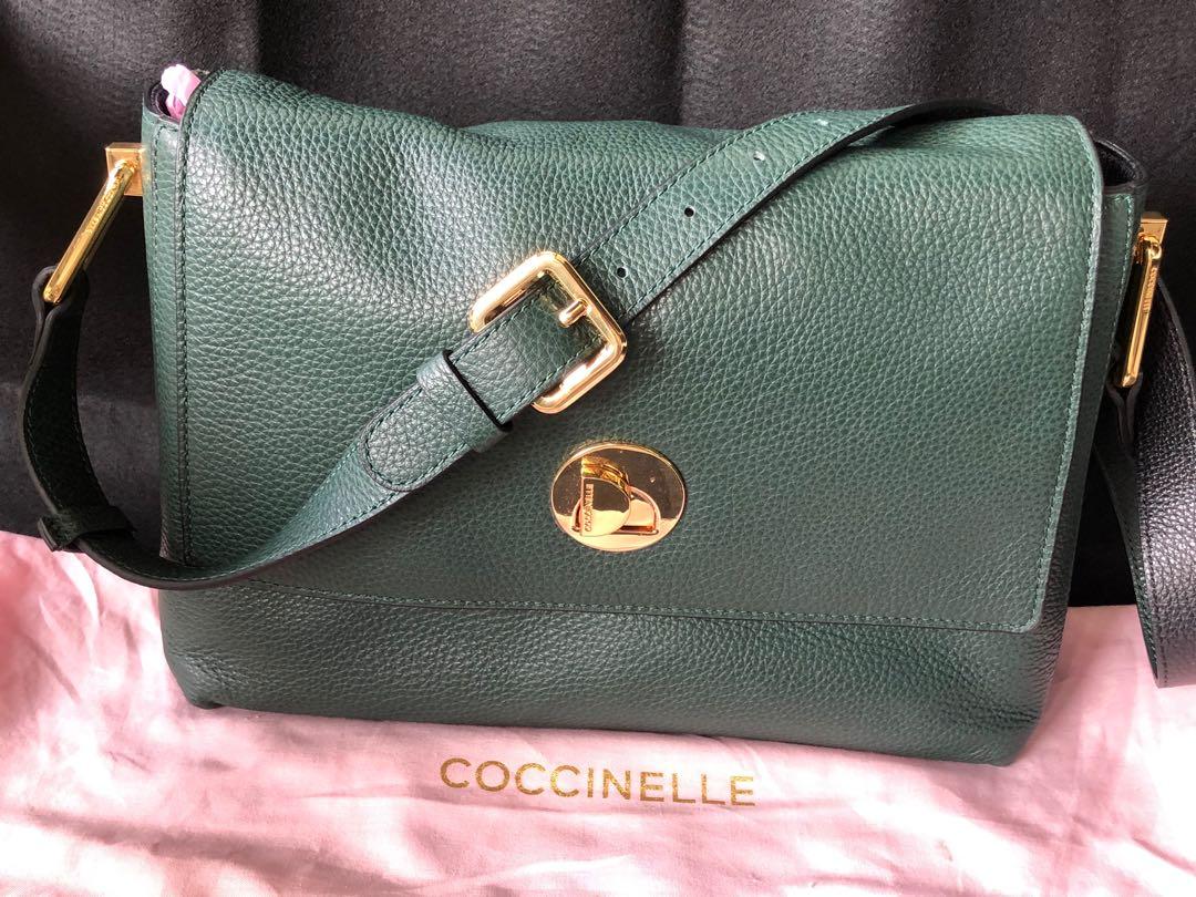 SALE Coccinelle green leather shoulder bag Women s Fashion Bags