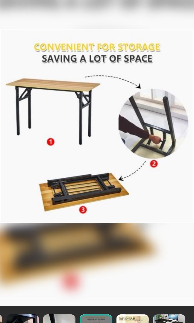 Collapsible Table 19.5" x 47.5" x 30.5", Furniture & Home Living