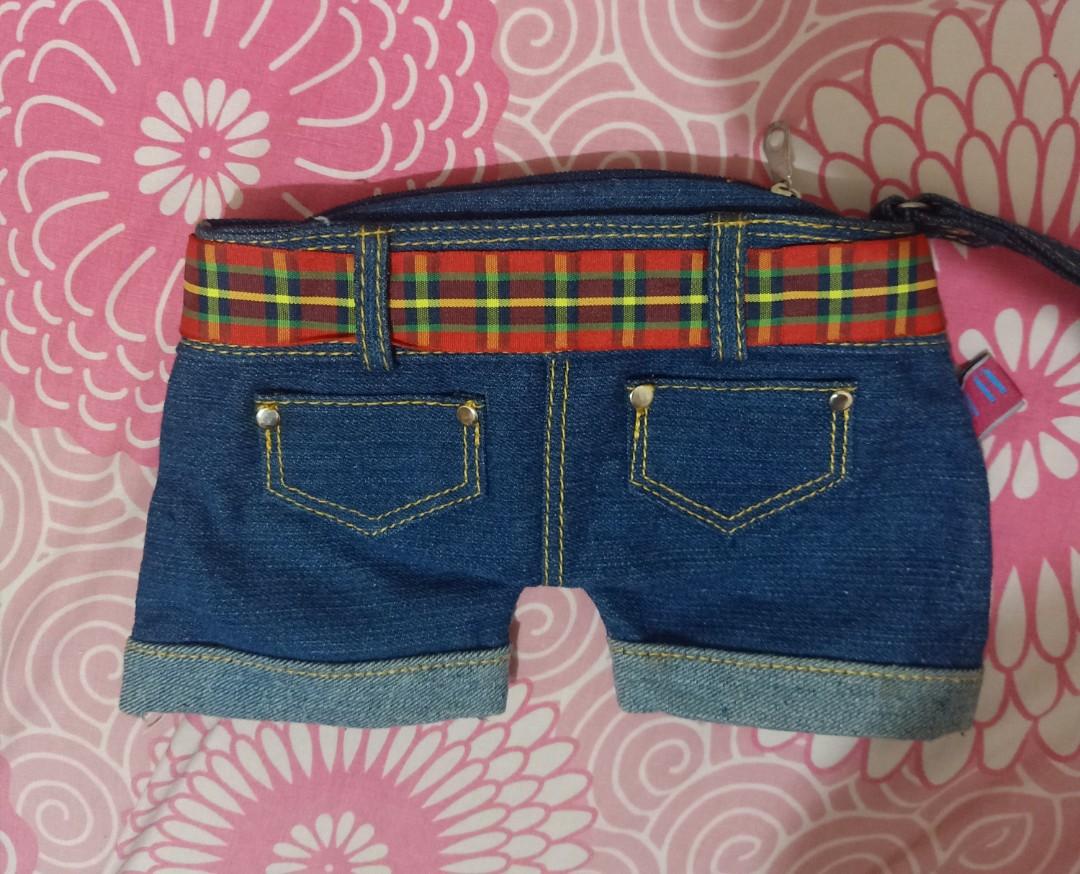 Cute jeans pouch bag, Fesyen Wanita 