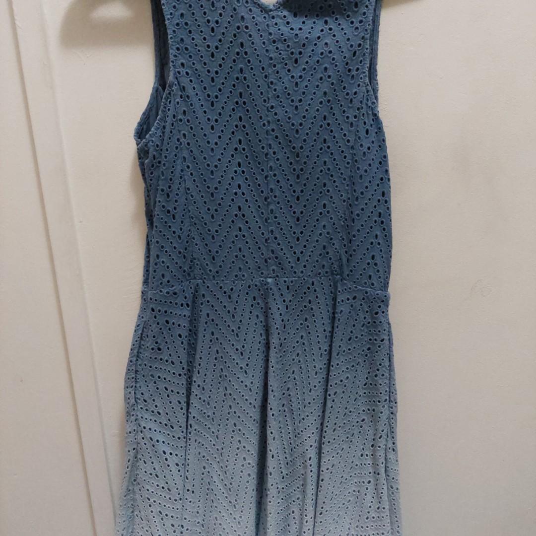 Dkny sleeveless eyelet dress sale