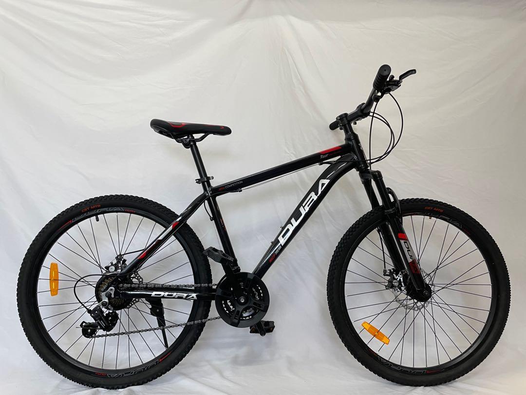 Dura 26 Inch Black Red Mountain Bike Bicycle 21 Speeds 2 Colours