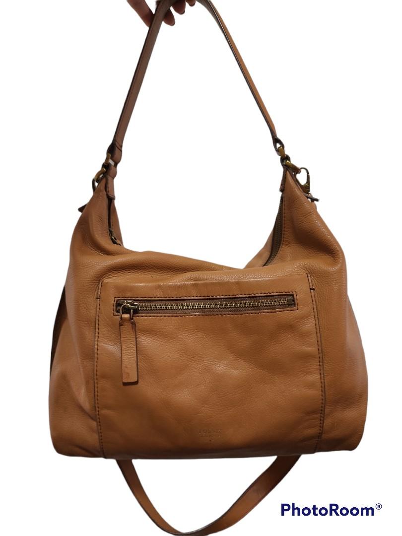 FOSSIL 2 WAY LEATHER HOBO SLING BAG, Luxury, Bags & Wallets on Carousell