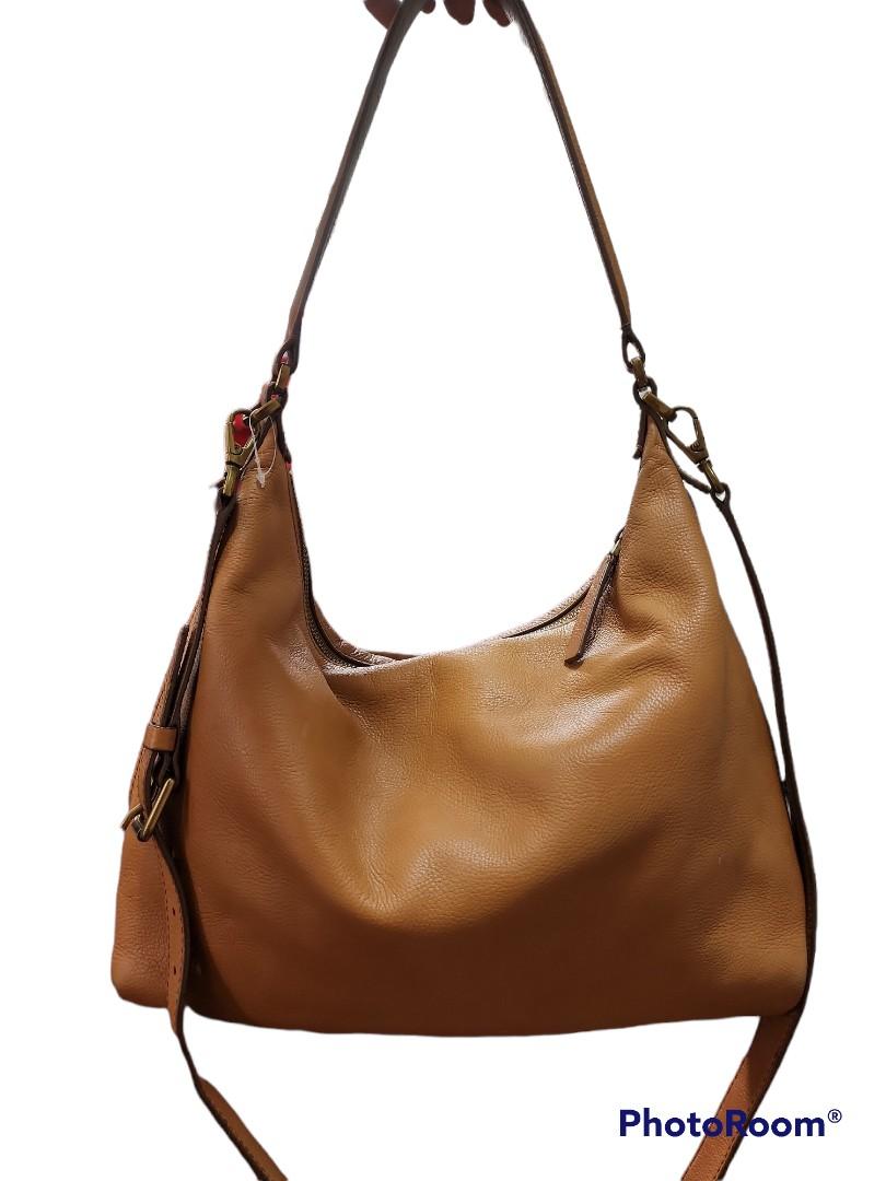 FOSSIL 2 WAY LEATHER HOBO SLING BAG, Luxury, Bags & Wallets on Carousell