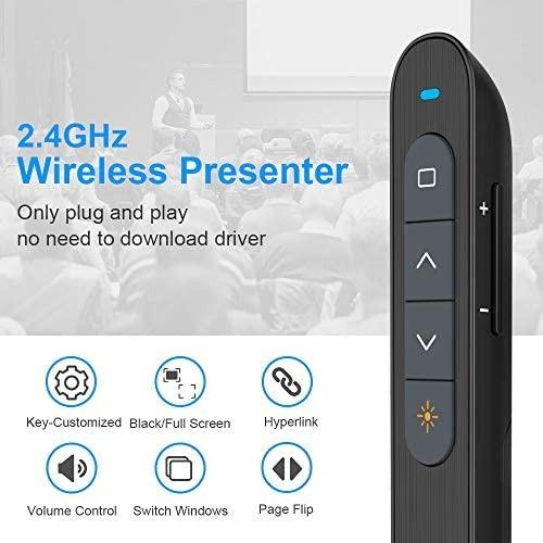 Wireless Presenter EIGBIT Hyperlink Volume Control Presentation Clicker RF 2.4GHz USB Remote Control PowerPoint PPT Clicker 