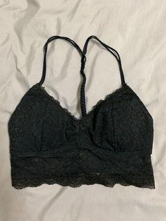 Gilly hicks黑色蕾絲美背bra top