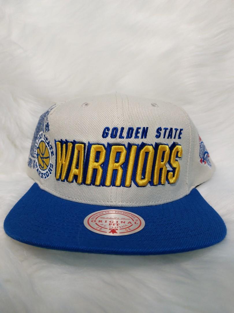 Men's Golden State Warriors Mitchell & Ness Cream Hardwood Classics 1996  NBA Draft Day Snapback Hat